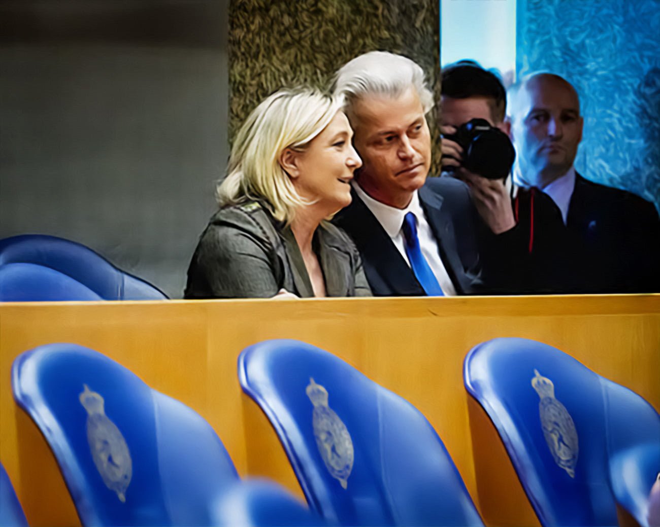 Geert Wilders en Marine Le Pen samen in de Nederlandse Tweede Kamer