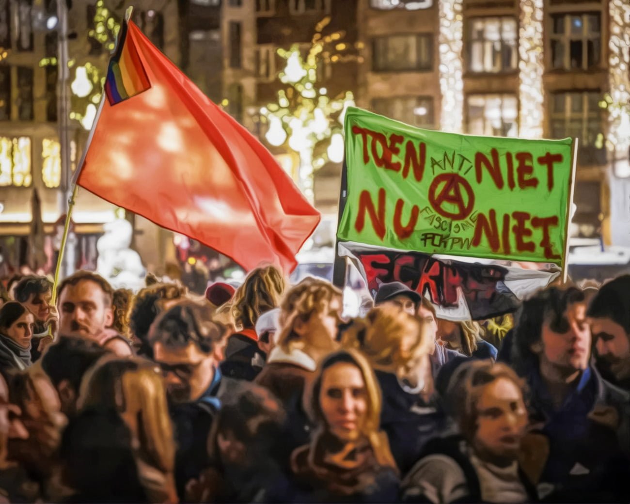 Anti-Fascistische demonstratie Amsterdam