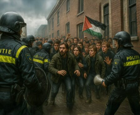 Demonstranten in Amsterdam geconfronteerd met politie tijdens protest voor Palestina