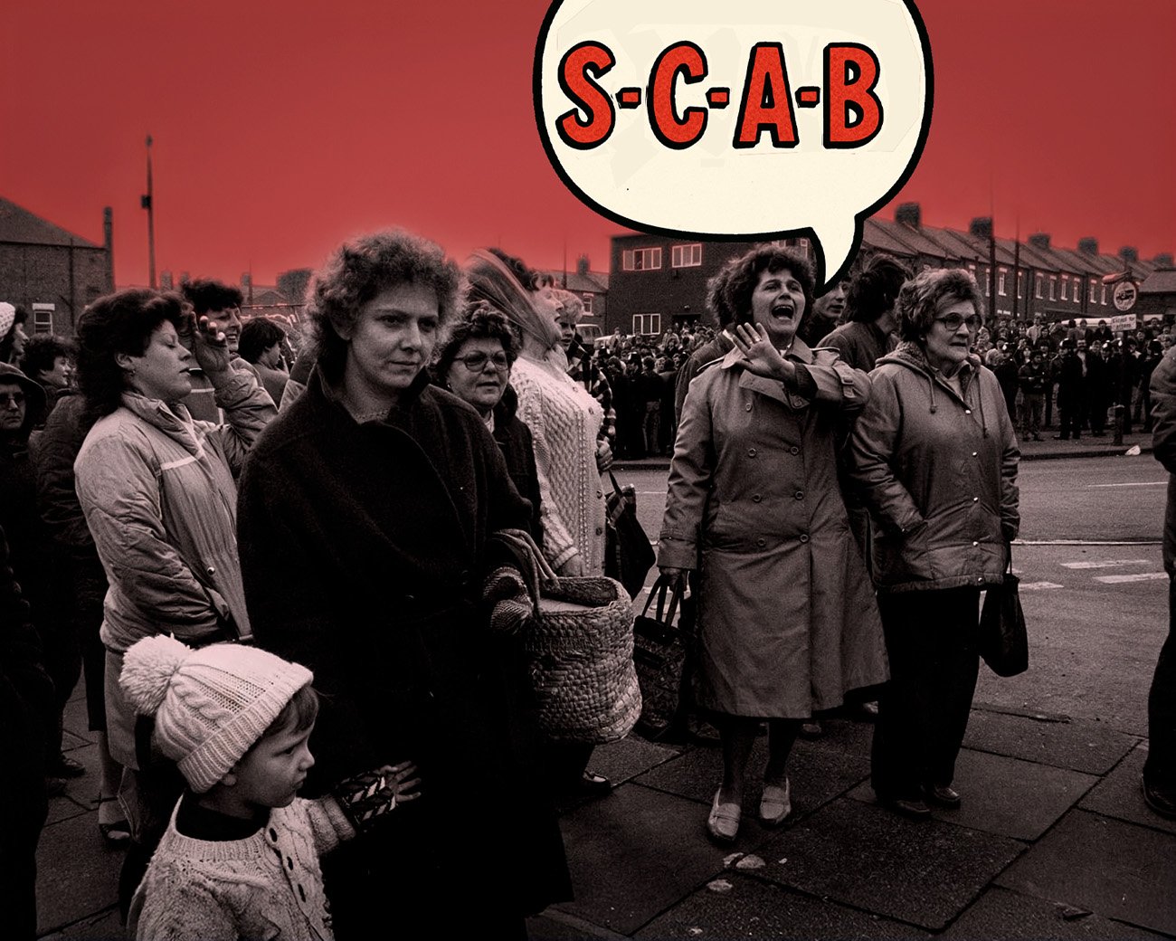 Vrouwen in Easington ondersteunen de mijnwerkersstaking van 1984-85