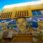 Muurschildering van Medardo de Marchena in Punda, Willemstad, Curaçao