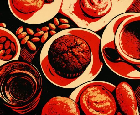 Diverse koffies en zoetigheden op een tafel als symbool voor consumptie en ketenvorming