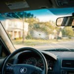 Voorruit van een auto met kogelinslag na confrontatie met Amerikaanse immigratiehandhaving