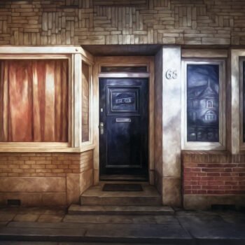 Voordeur van een woning met gesloten gordijnen, als beeld bij huishoudelijke zorg die onder druk staat.