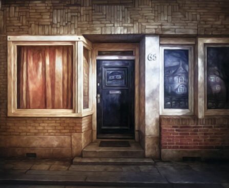 Voordeur van een woning met gesloten gordijnen, als beeld bij huishoudelijke zorg die onder druk staat.